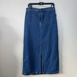 Vintage Bliss Blass Denim Maxi Skirt size 10